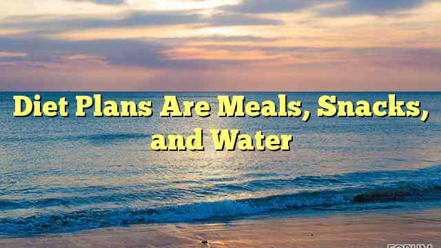 Diet Plans Are Meals, Snacks, and Water